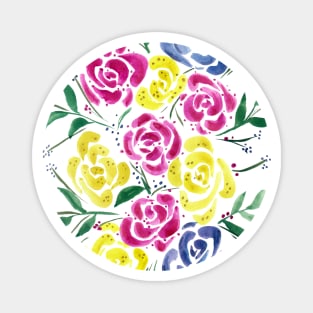 watercolor flowers bouquet Magnet